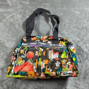 ProSports Floral Tote Bag Women Zip Pockets Travel Gym Colorful